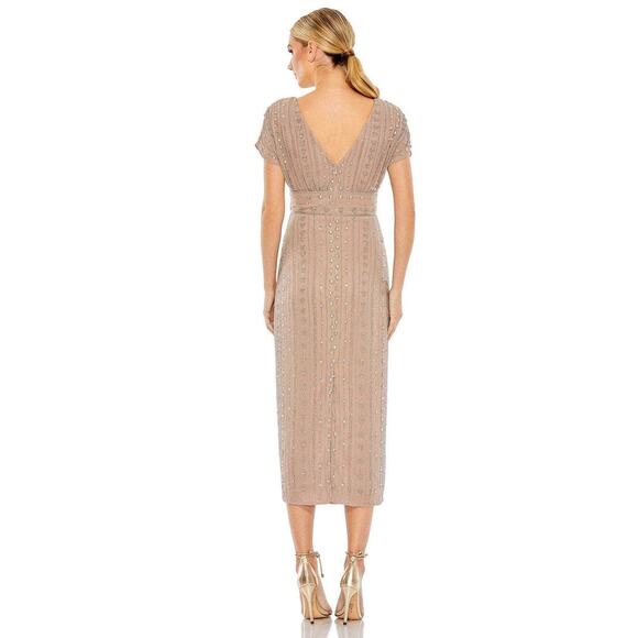 Mac Duggal 93649 Beaded Bateau Sheath Cocktail Dress - SLATE - Picture 3 of 3